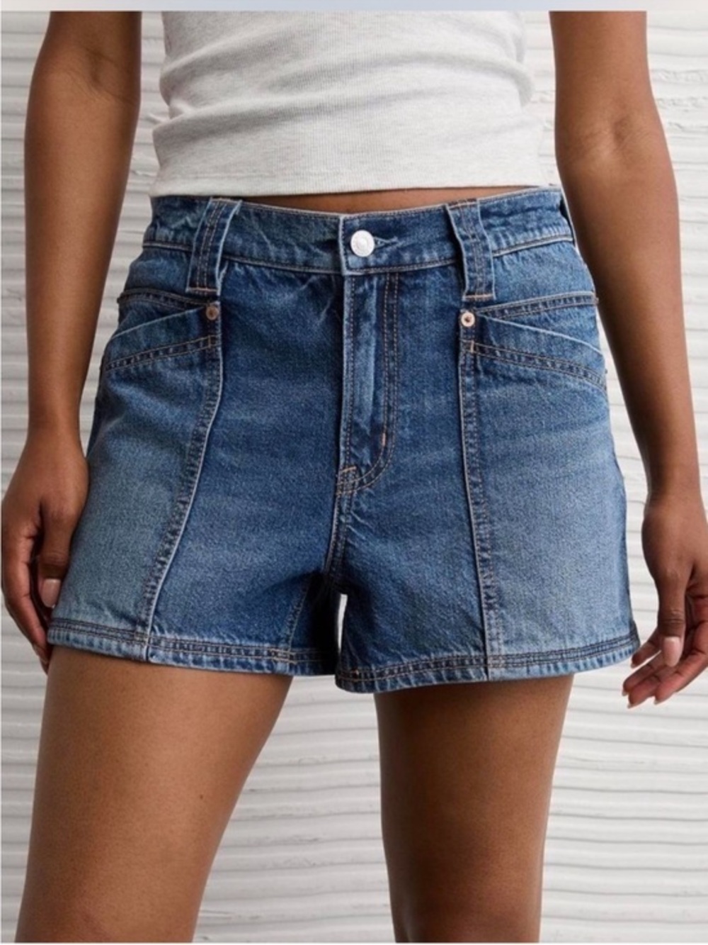 NWT AE High-Rise Strigid Relaxed Fit Women's Shorts